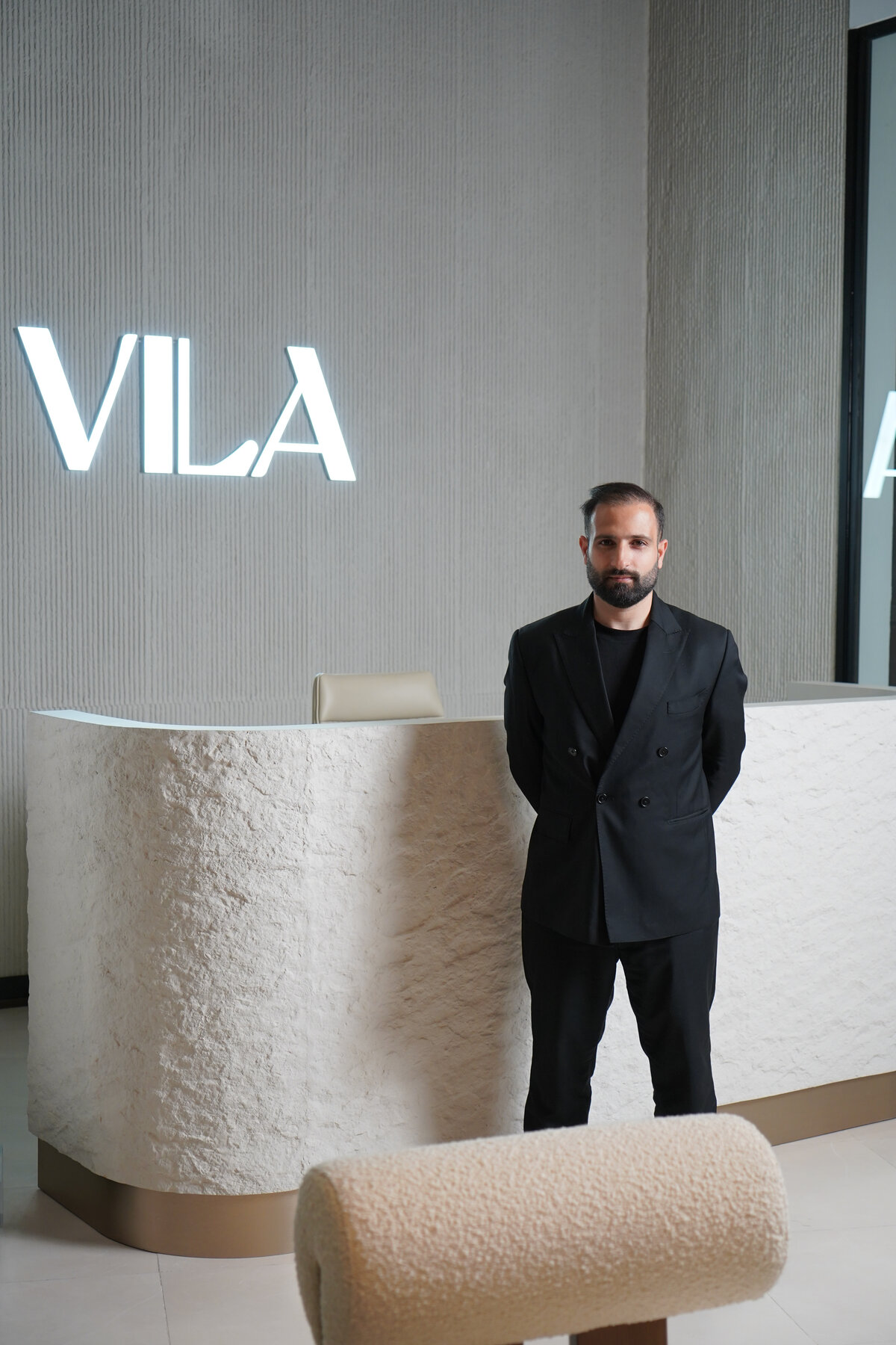 Aram Alsaifi at the VILA Properties office, Business Bay
