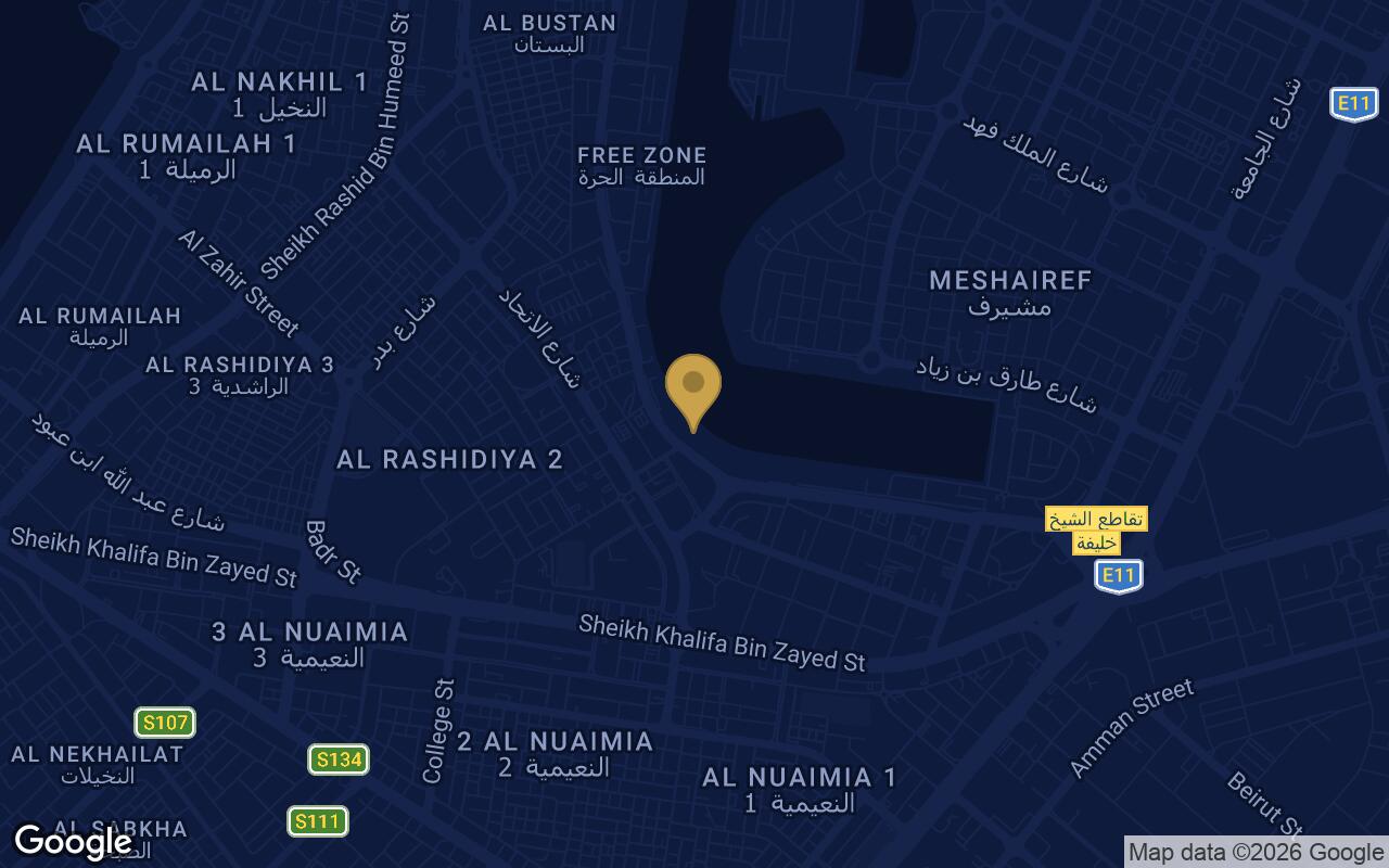 Map of Ajman Creek Towers in Free Zone