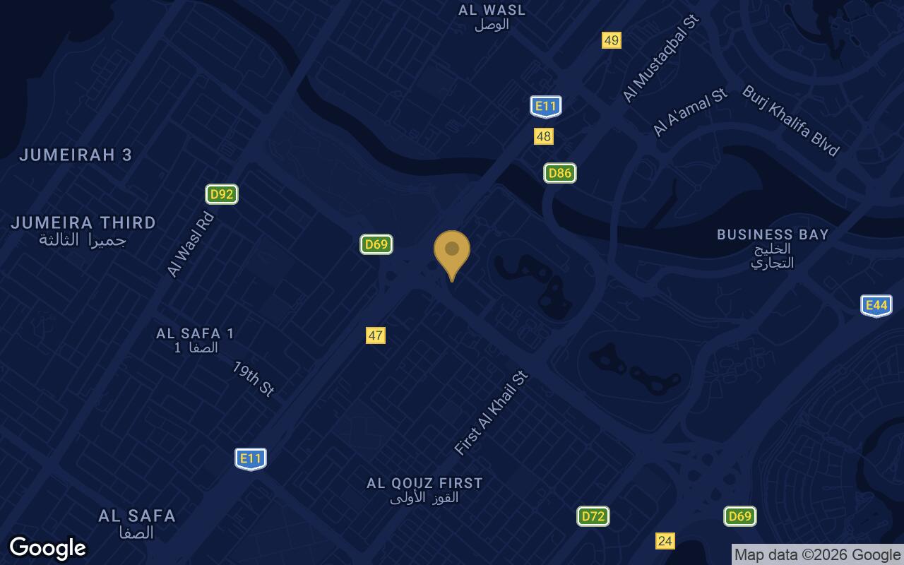 Map of One Billion Tower in Business Bay