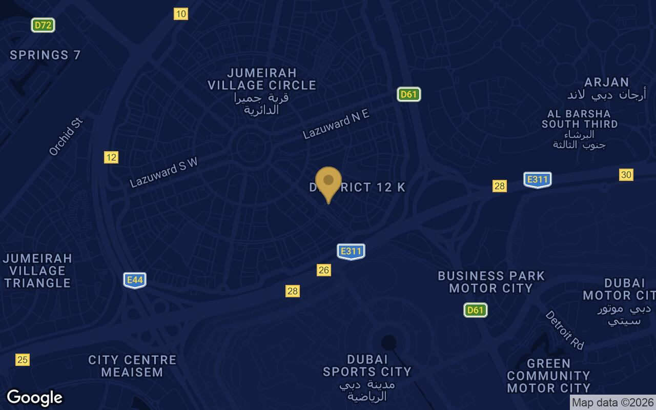 Map of Lucky Oasis Residences in JVC (Jumeirah Village Circle)