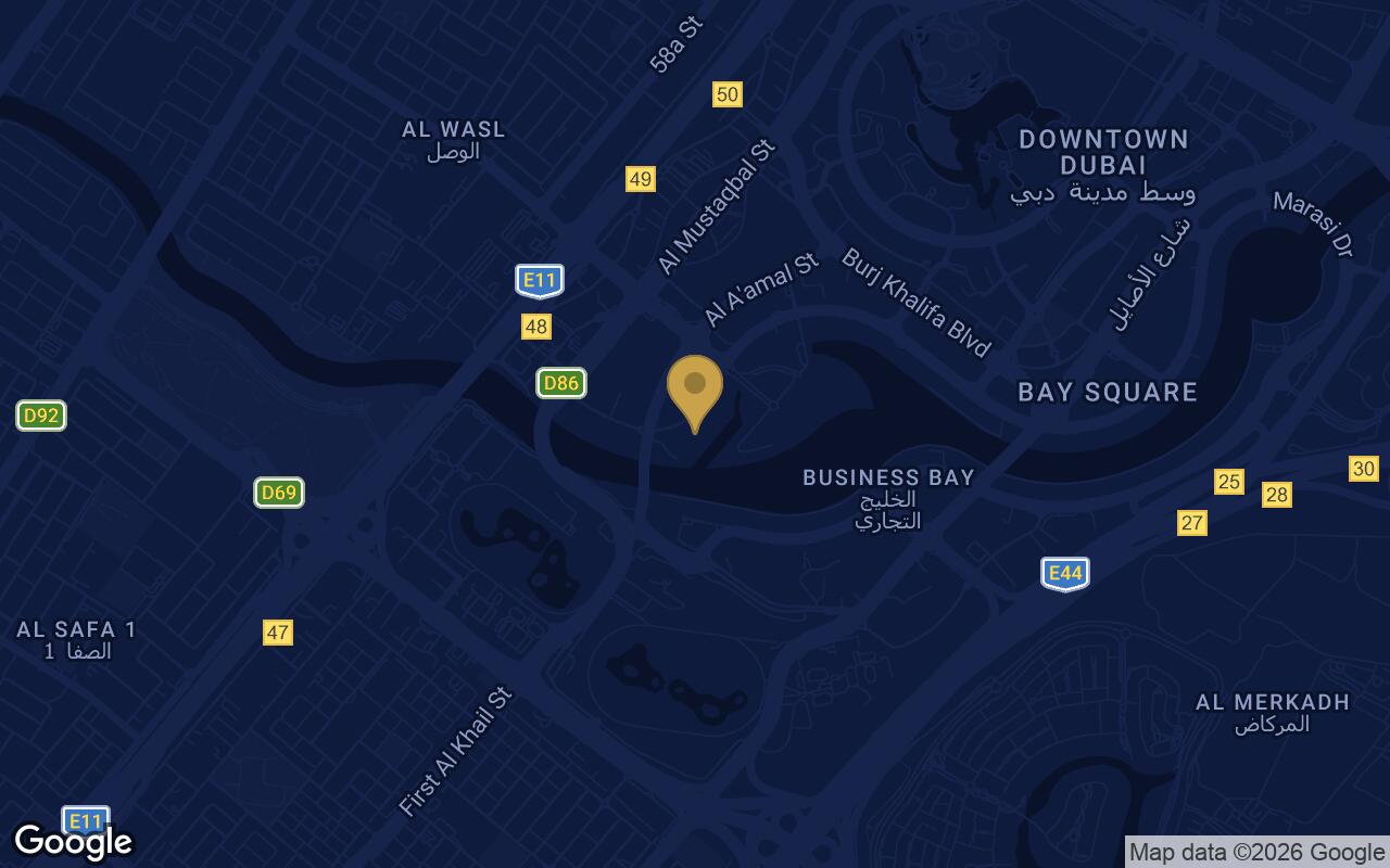 Map of One by Binghatti in Business Bay