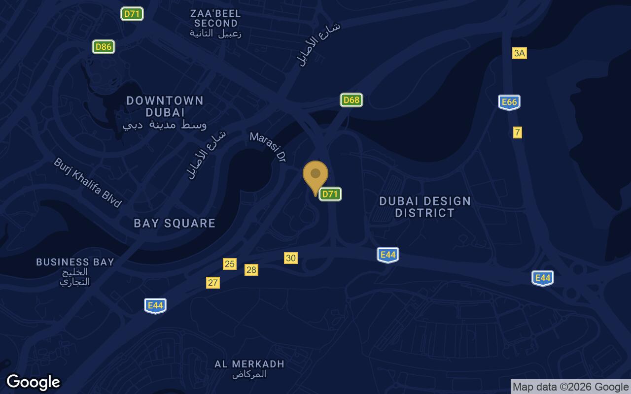 Map of Tiger Sky Tower in Business Bay