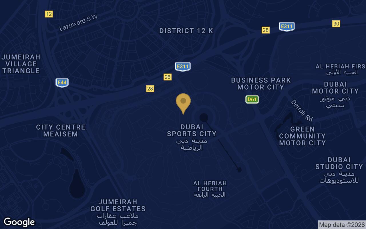 Map of Fairway Residences in Dubai Sports City