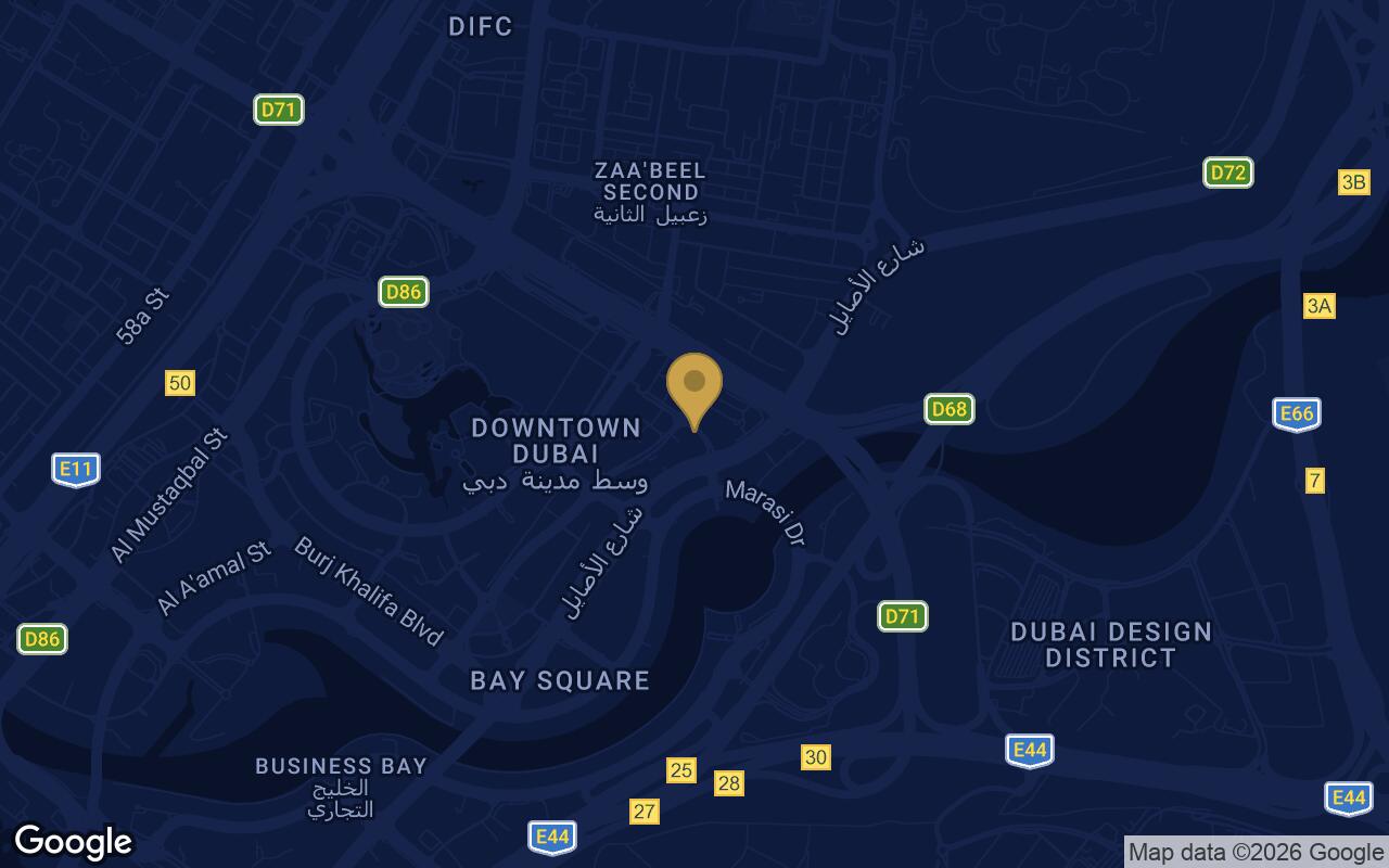 Map of One Residence in Downtown Dubai