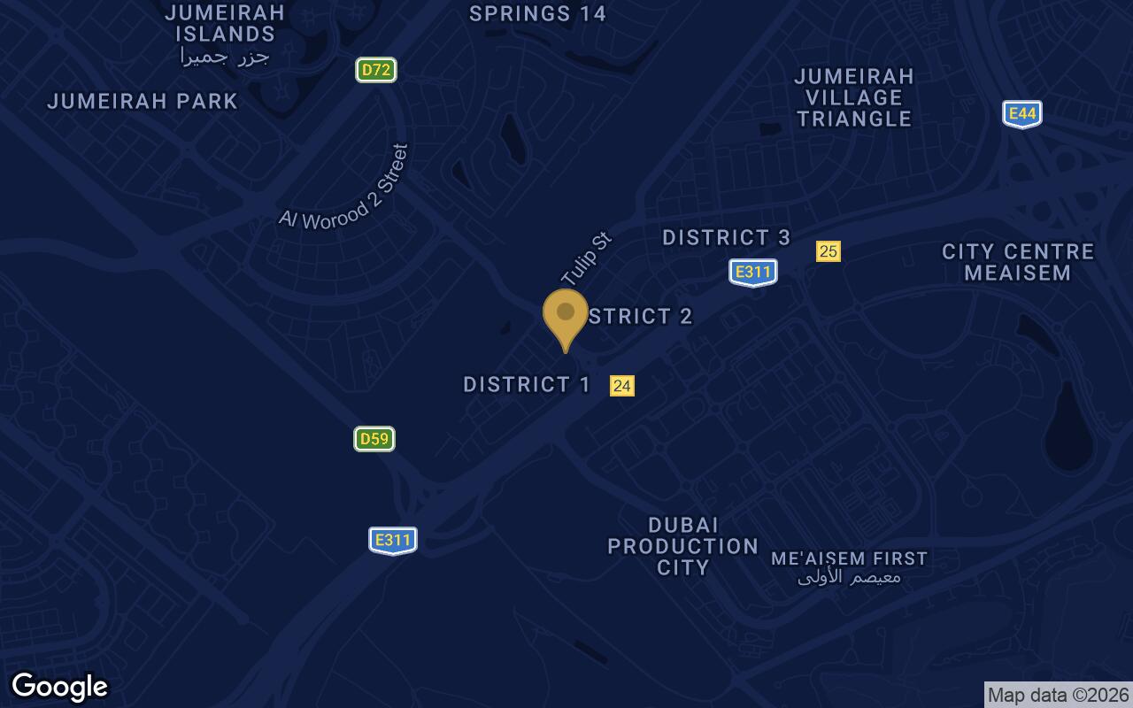 Map of V1V1D Tower in JVT (Jumeirah Village Triangle)