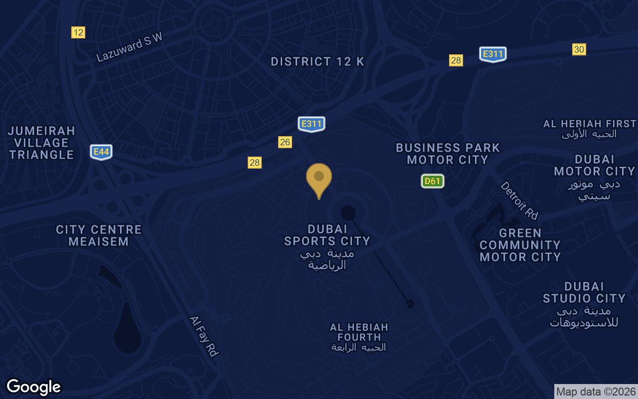 Map of AUREL1A Residence in Dubai Sports City