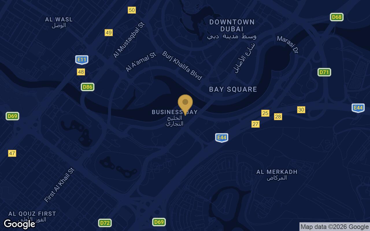 Map of Skyrise in Business Bay