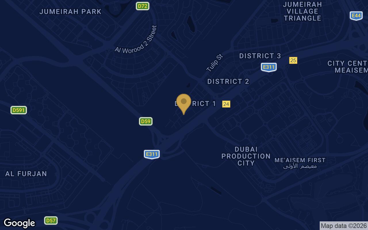 Map of Guzel Towers in JVT (Jumeirah Village Triangle)