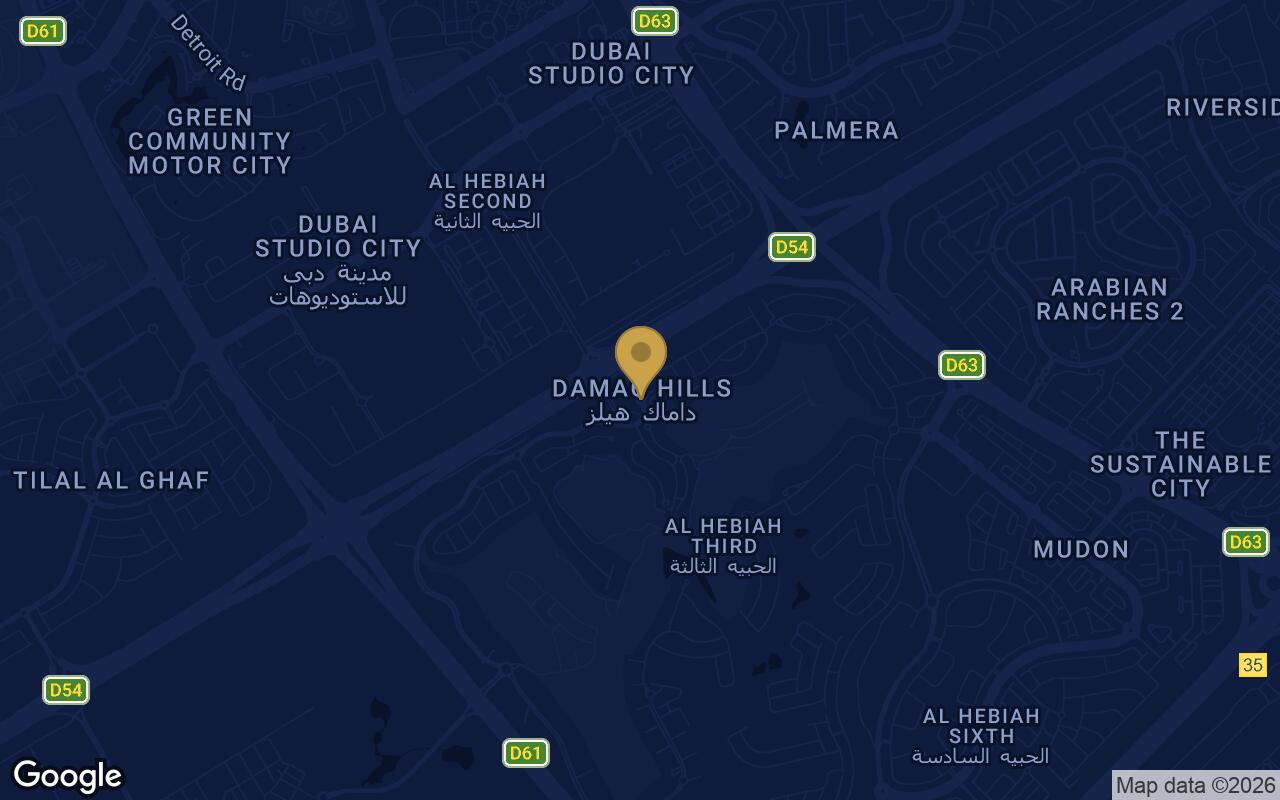 Map of Golf Greens in Damac Hills