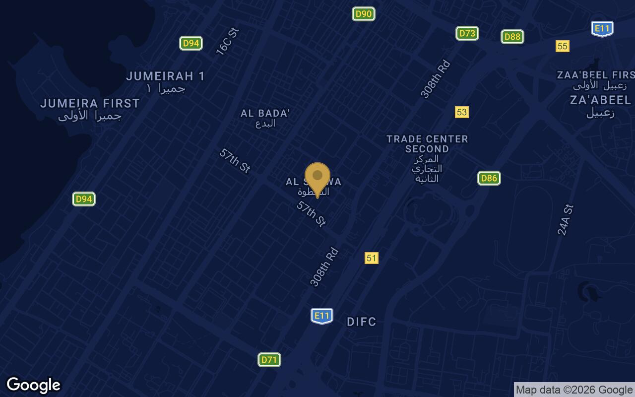 Map of EVERGR1N House 2 in Al Satwa
