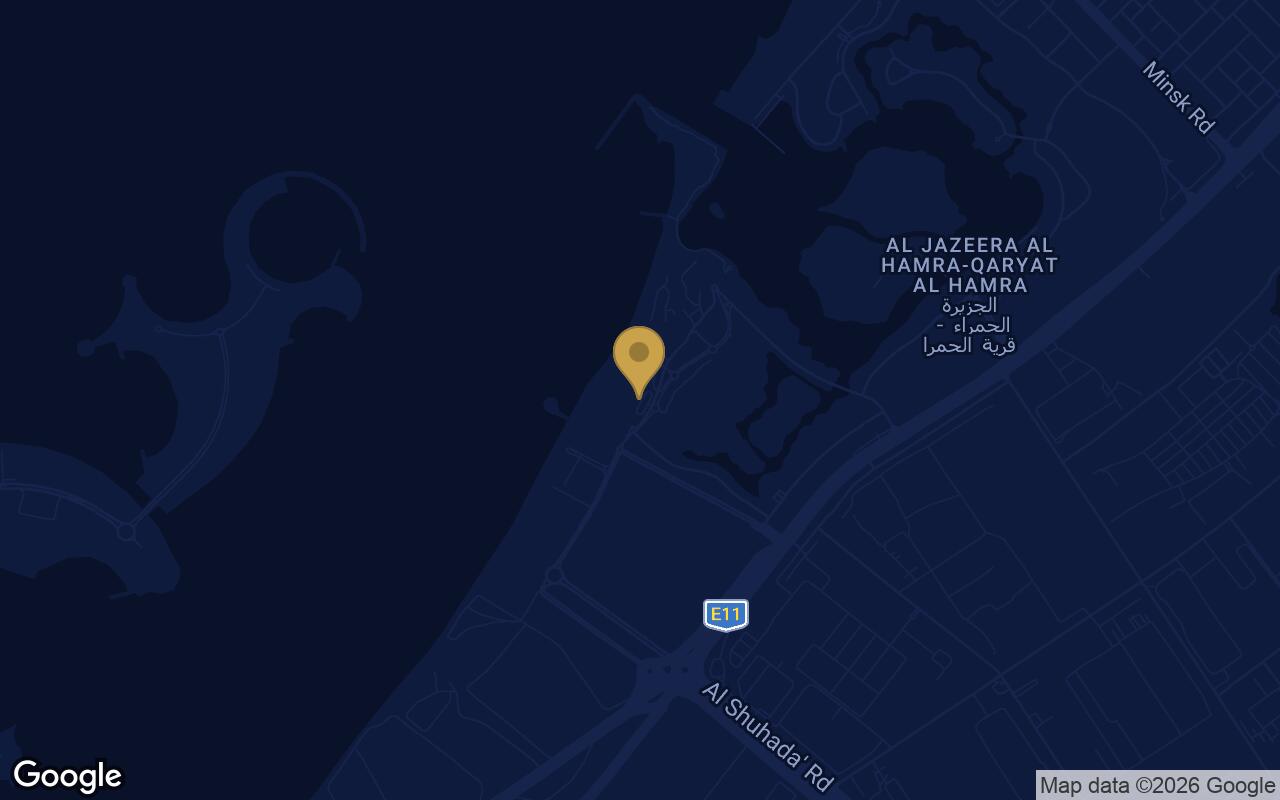 Map of Waldorf Astoria Residences in Al Jazeera Al Hamra