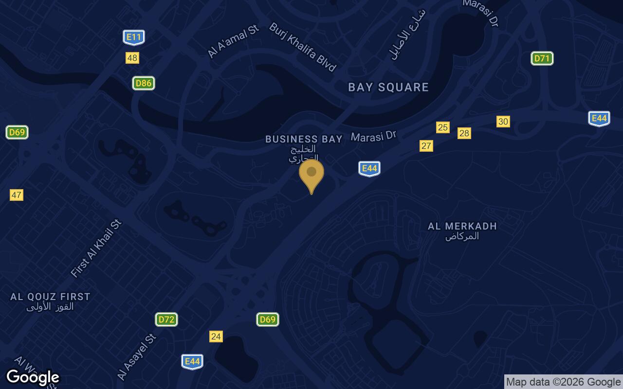Map of Binghatti Aquarise in Business Bay