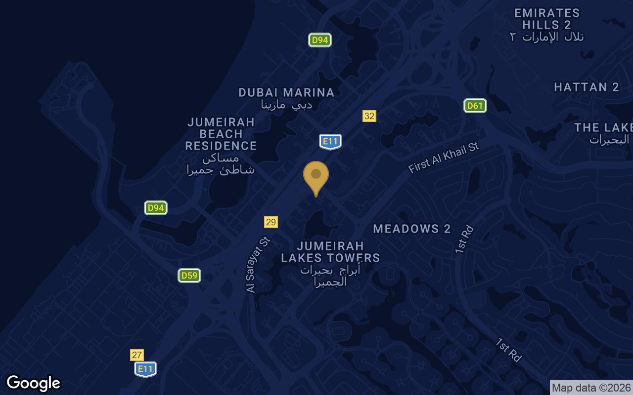 Map of Hilton Residences Dubai JLT in JLT (Jumeirah Lake Towers)