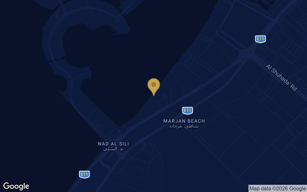 Map of Ice Beach in Al Hamra Industrial Area