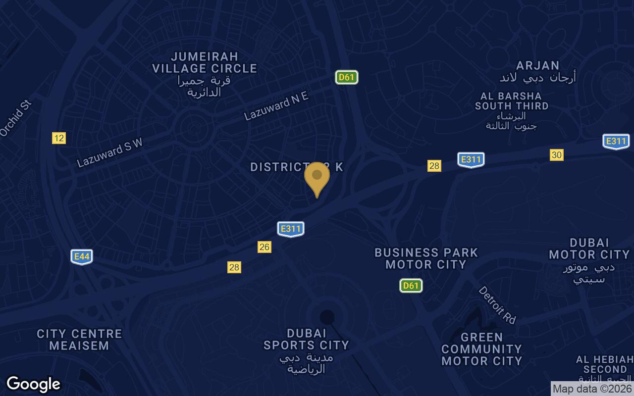 Map of New Project by Grid Properties in JVC (Jumeirah Village Circle)