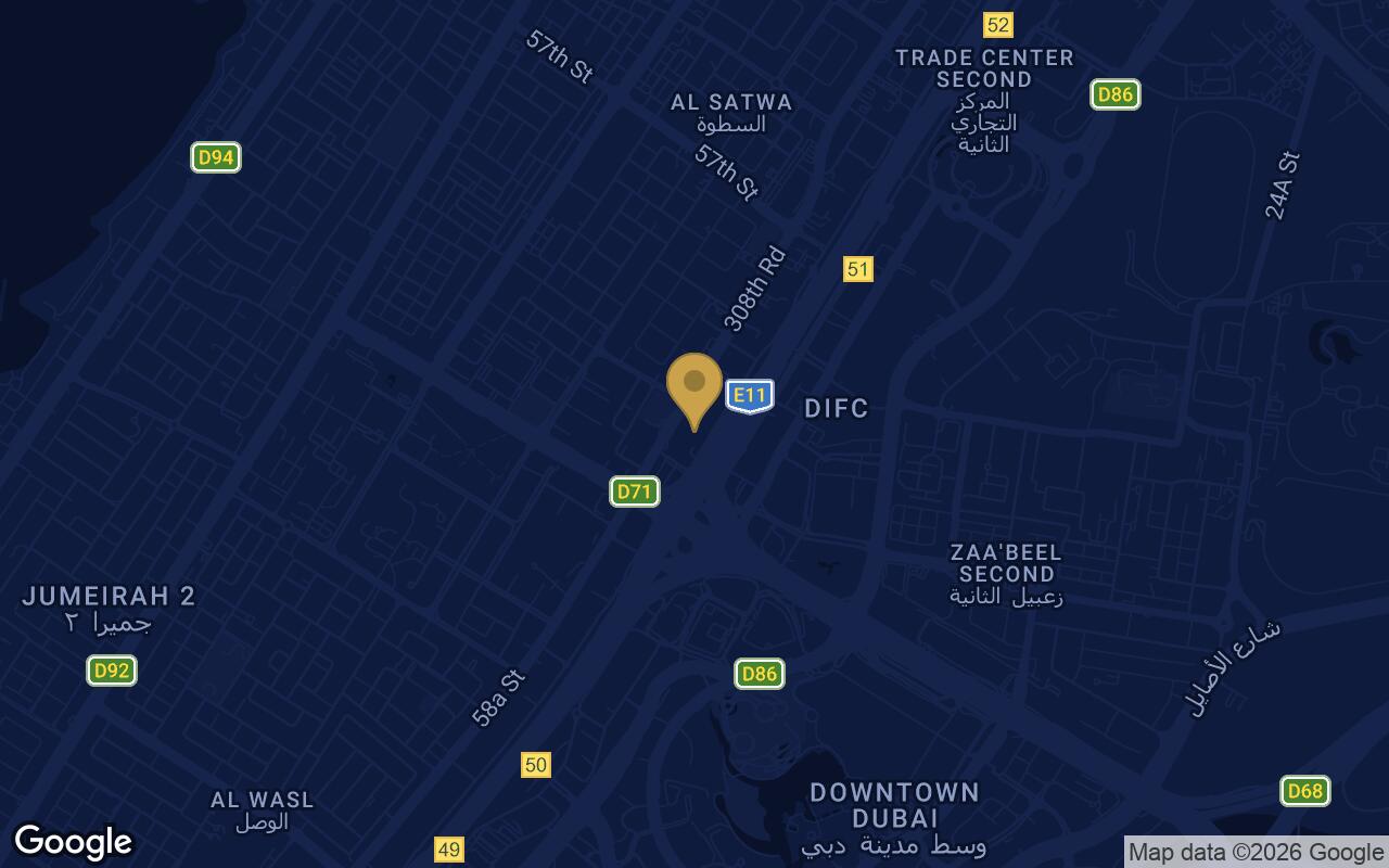 Map of Trump International Hotel & Tower Dubai in Trade Center First(I)