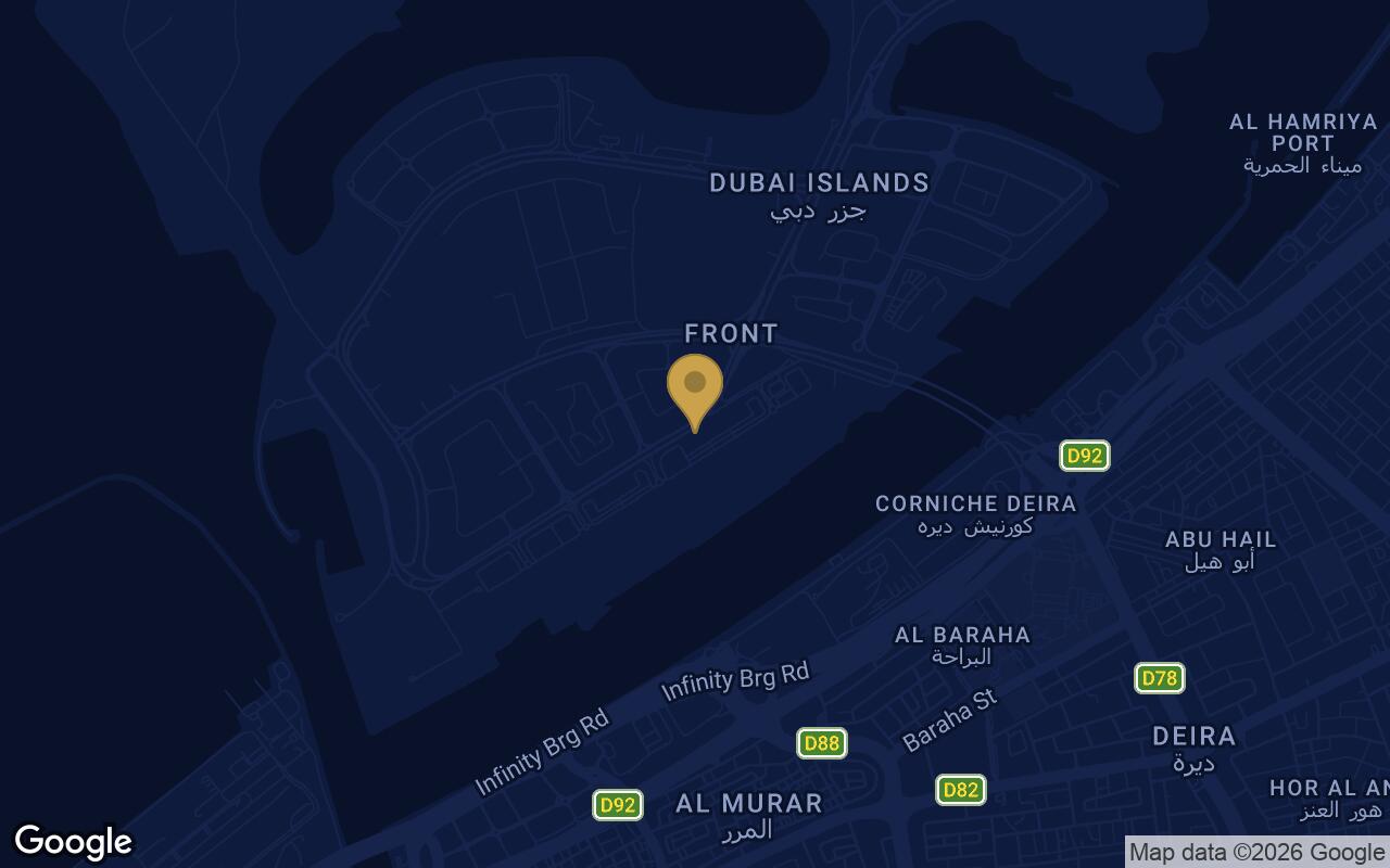 Map of Arya Residences in Dubai Islands