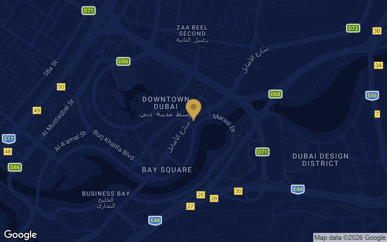 Map of Velor Penthouses in Downtown Dubai