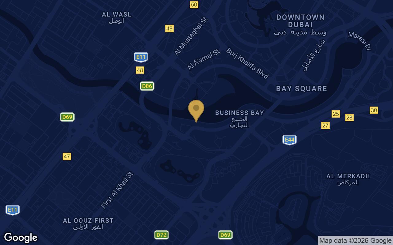 Map of The Quayside in Business Bay