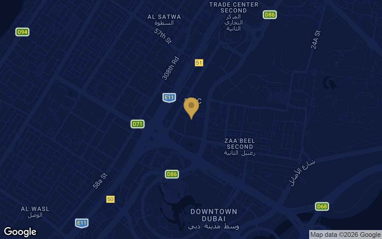 Map of Akala Residences in DIFC (Dubai International Financial Centre)