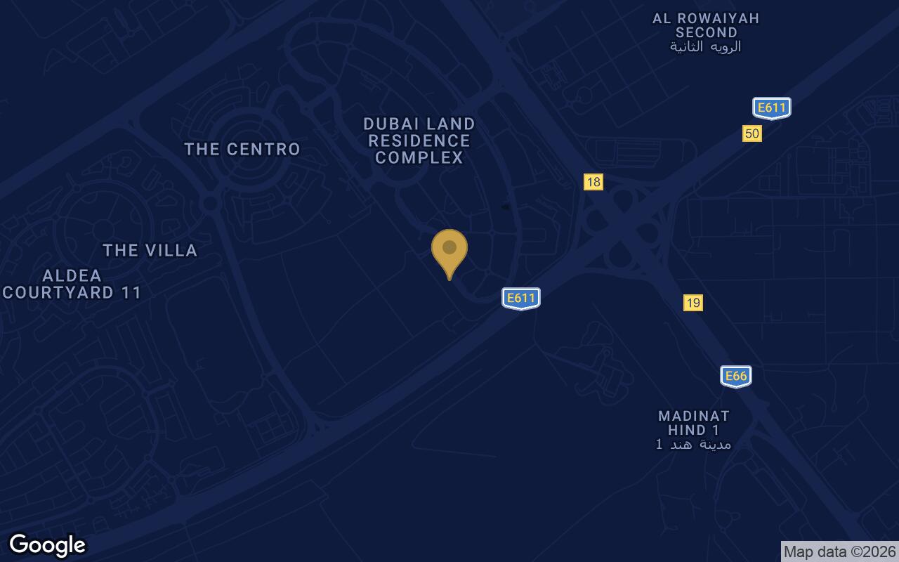Map of Bliss Tower in Dubai Land Residence Complex
