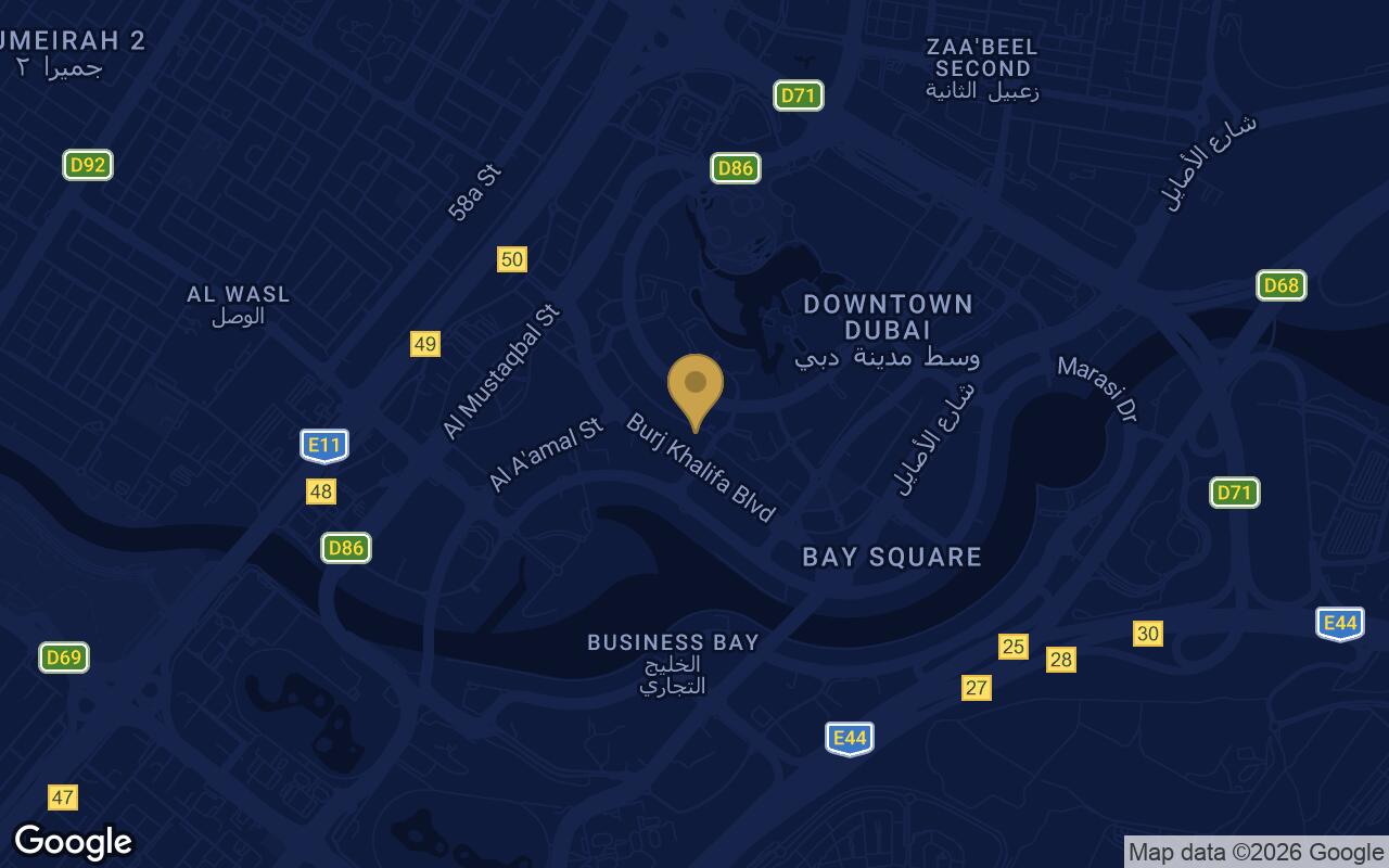 Map of Binghatti Skyblade in Downtown Dubai