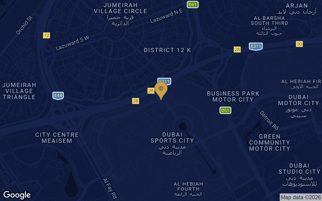 Map of Antalya in Dubai Sports City