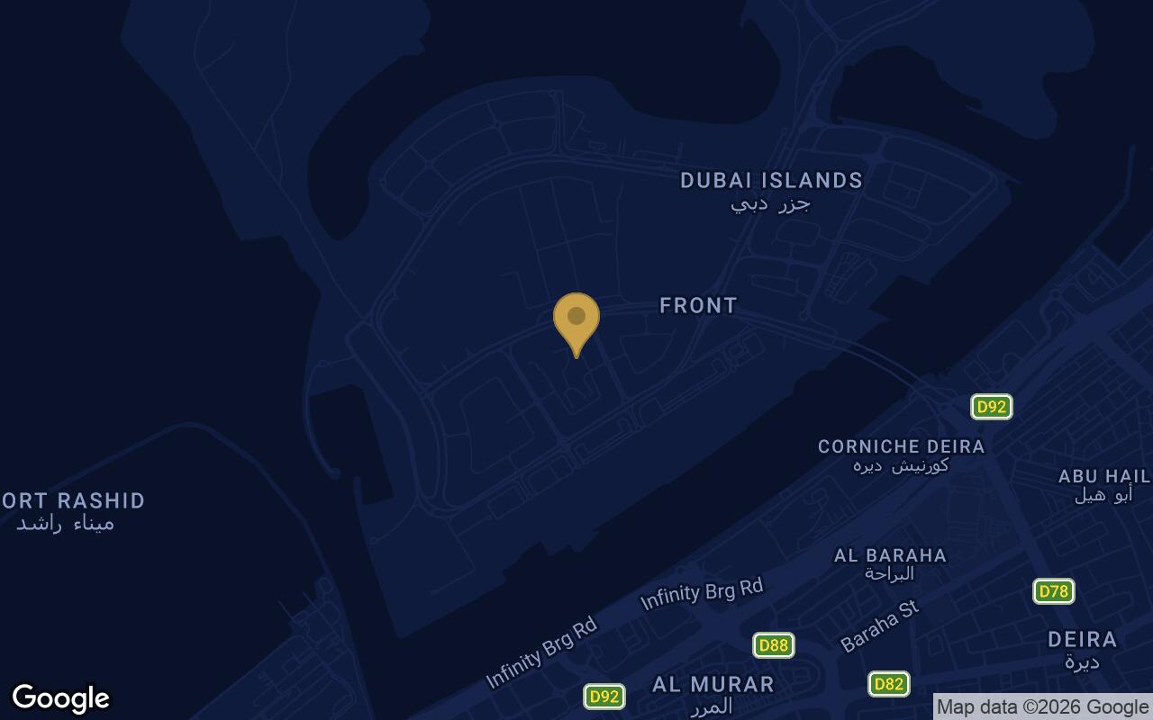 Map of Vestoria Bay in Dubai Islands
