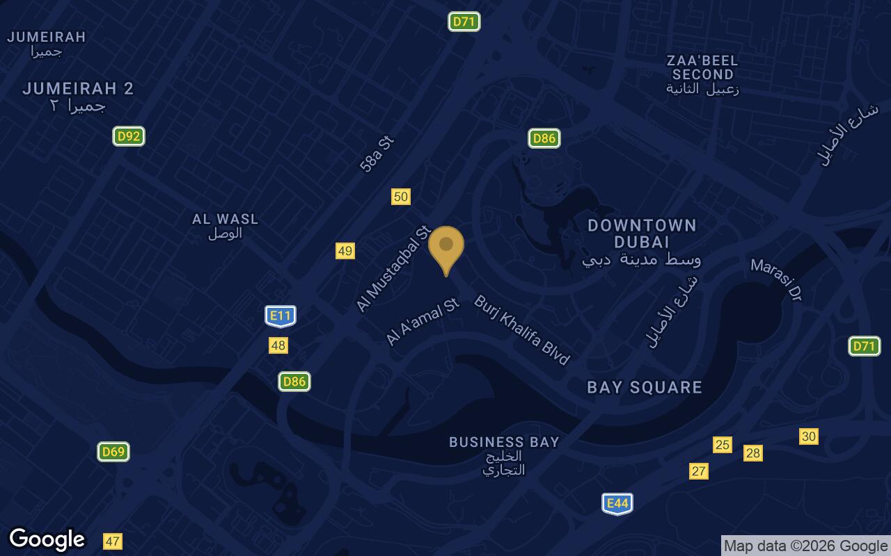 Map of Elire Managed by LUX in Business Bay