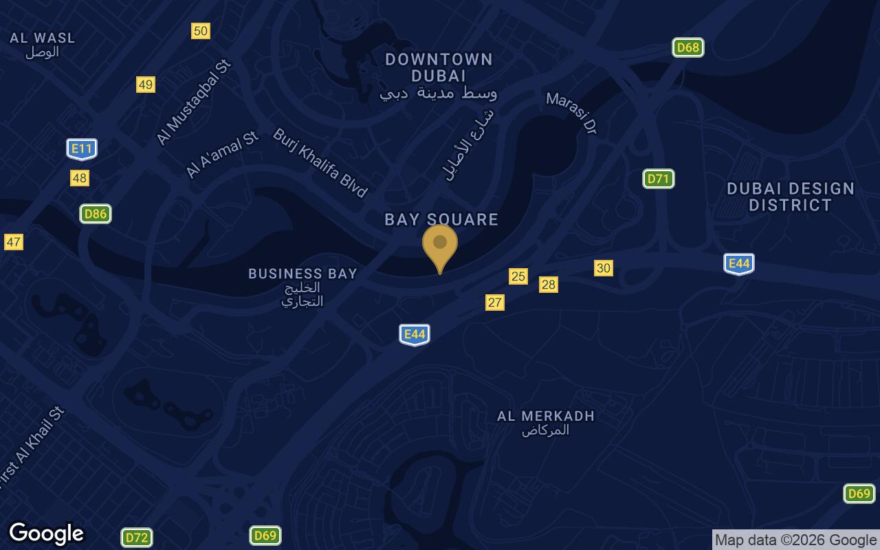 Map of Canal Crown in Business Bay