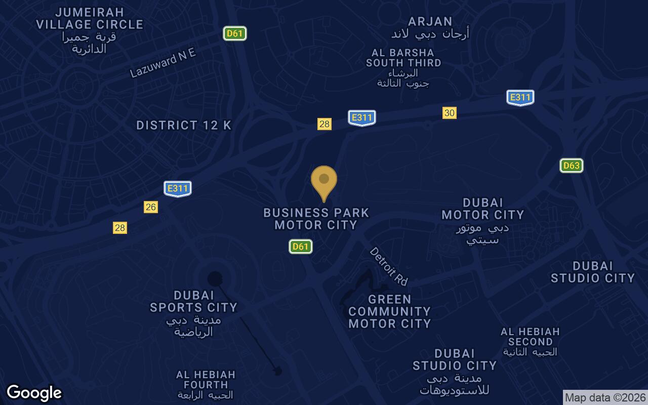 Map of Binghatti Sky Terraces in Motor City