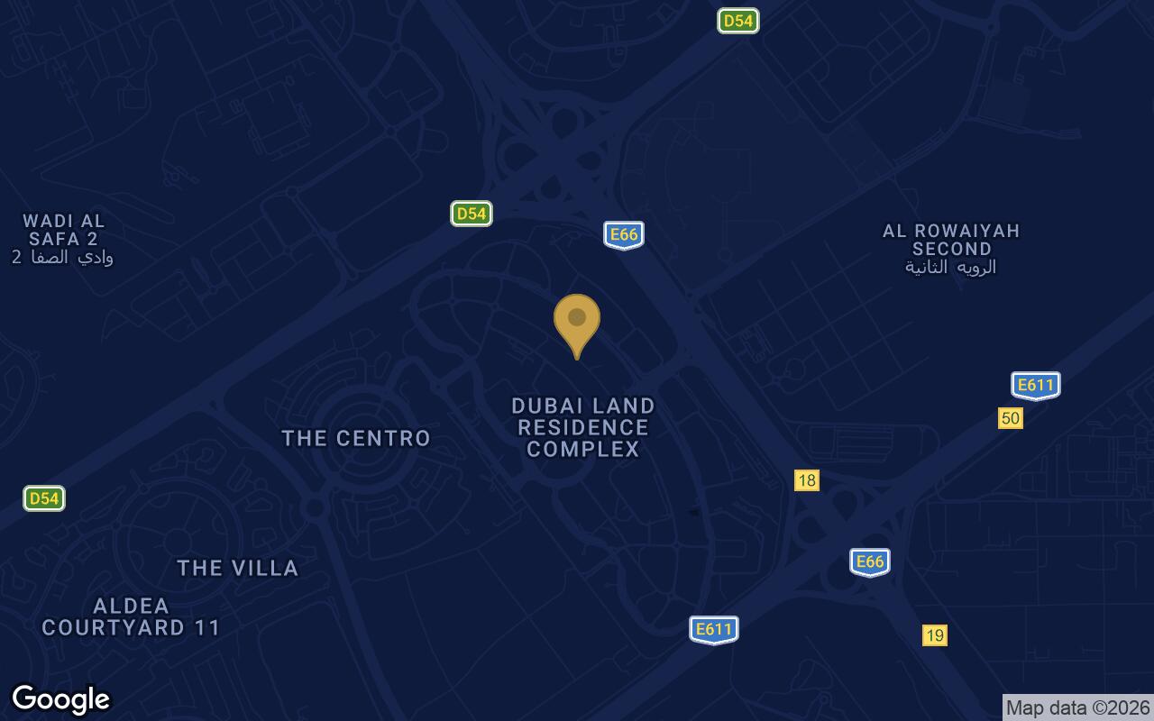 Map of Wadi Hills in Dubai Residence Complex
