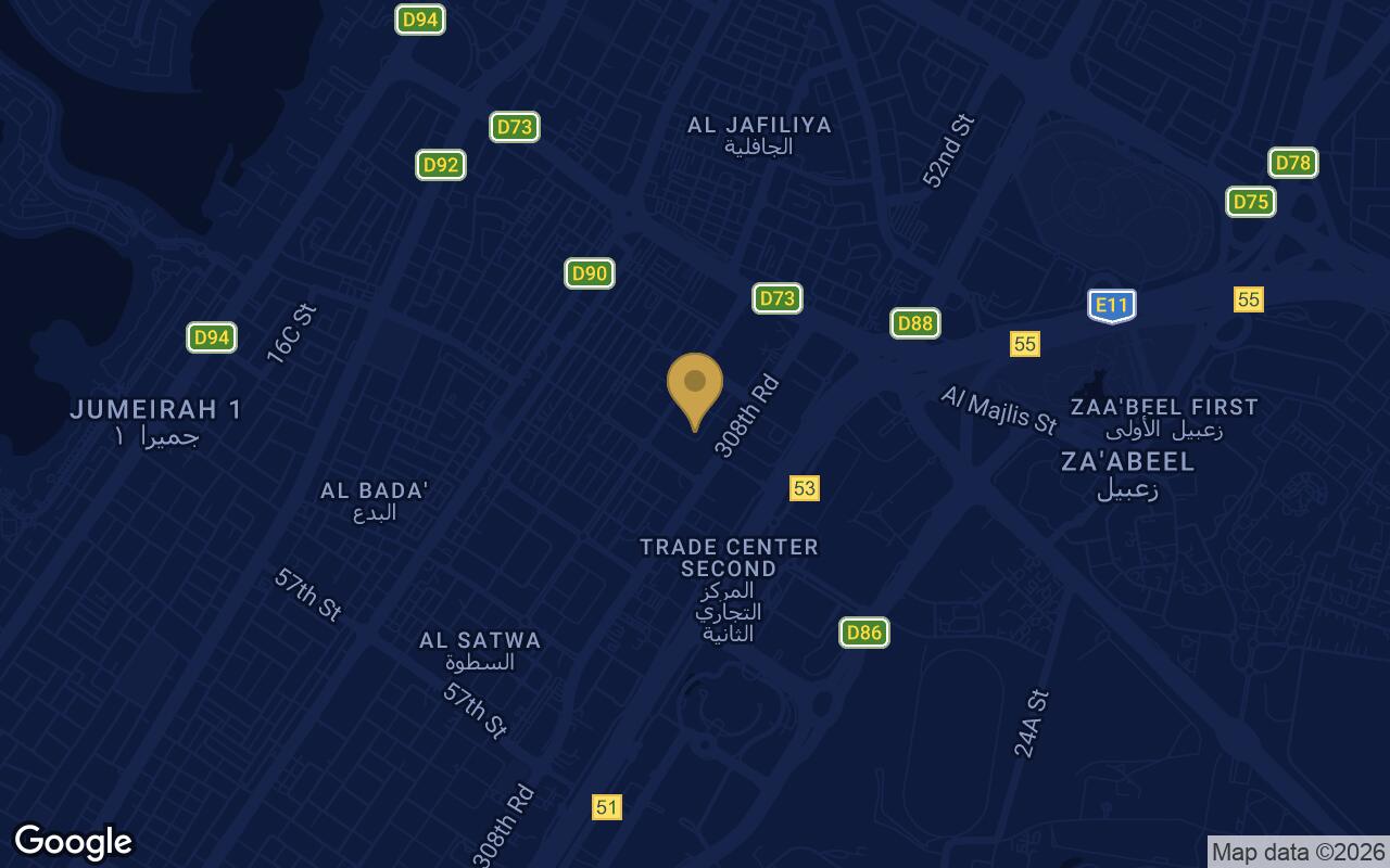 Map of The Elysian Residence in Jumeirah Garden City