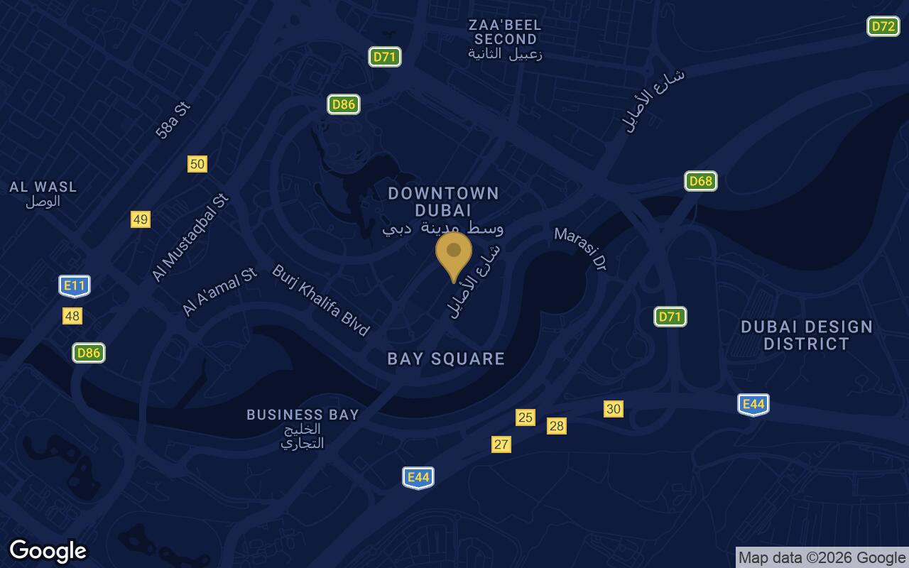 Map of Inaura Hotels & Residences in Downtown Dubai