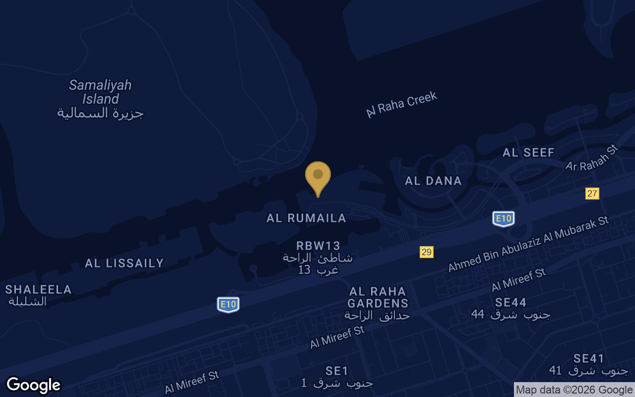 Map of Pearl Beach View in Al Raha Beach