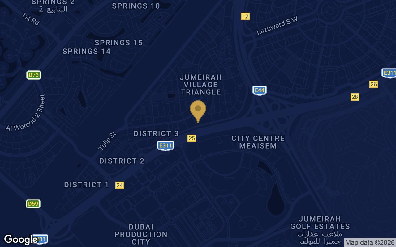 Map of Binghatti Luxuria in JVT (Jumeirah Village Triangle)
