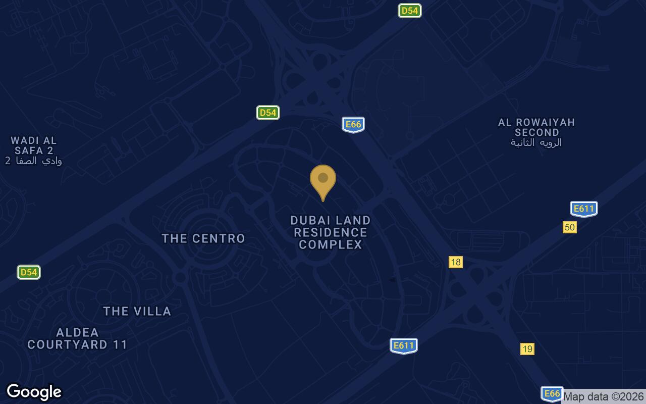 Map of Izel by Zoya in Dubai Land Residence Complex
