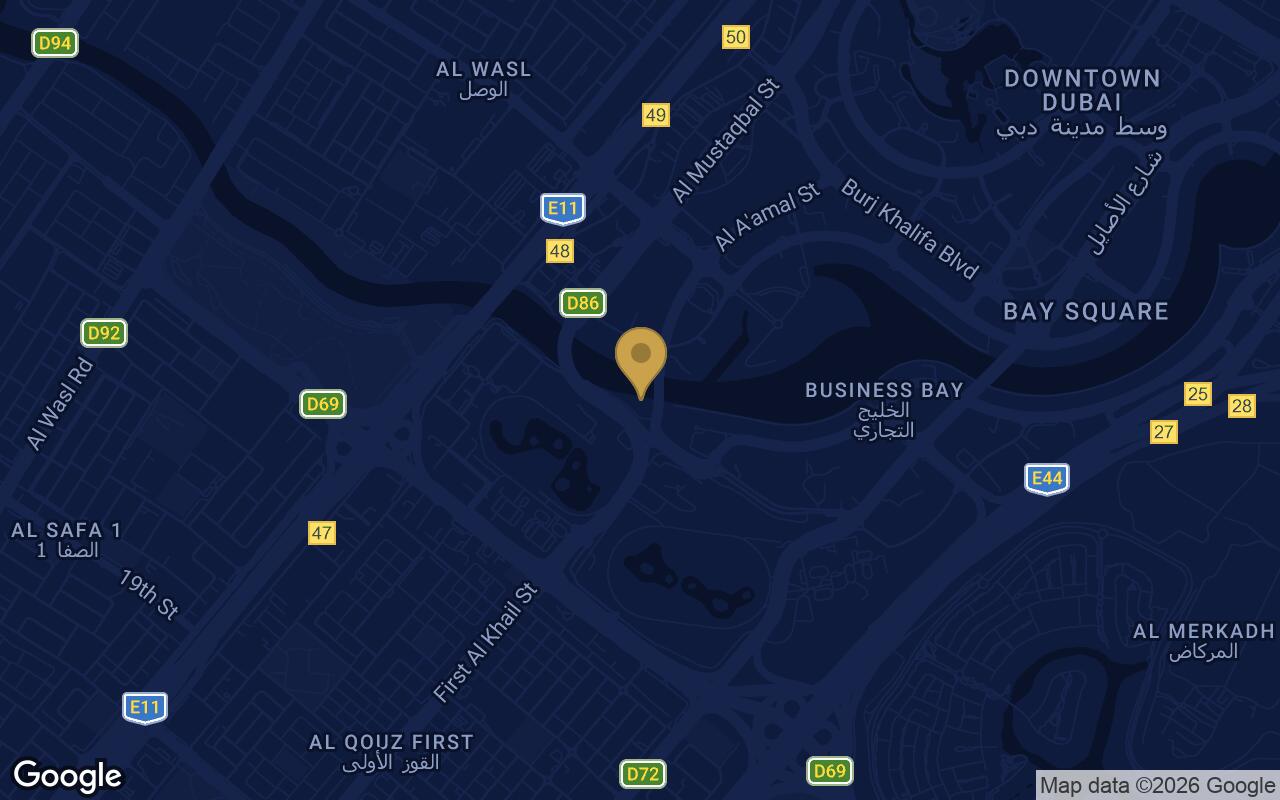 Map of One River Point in Business Bay