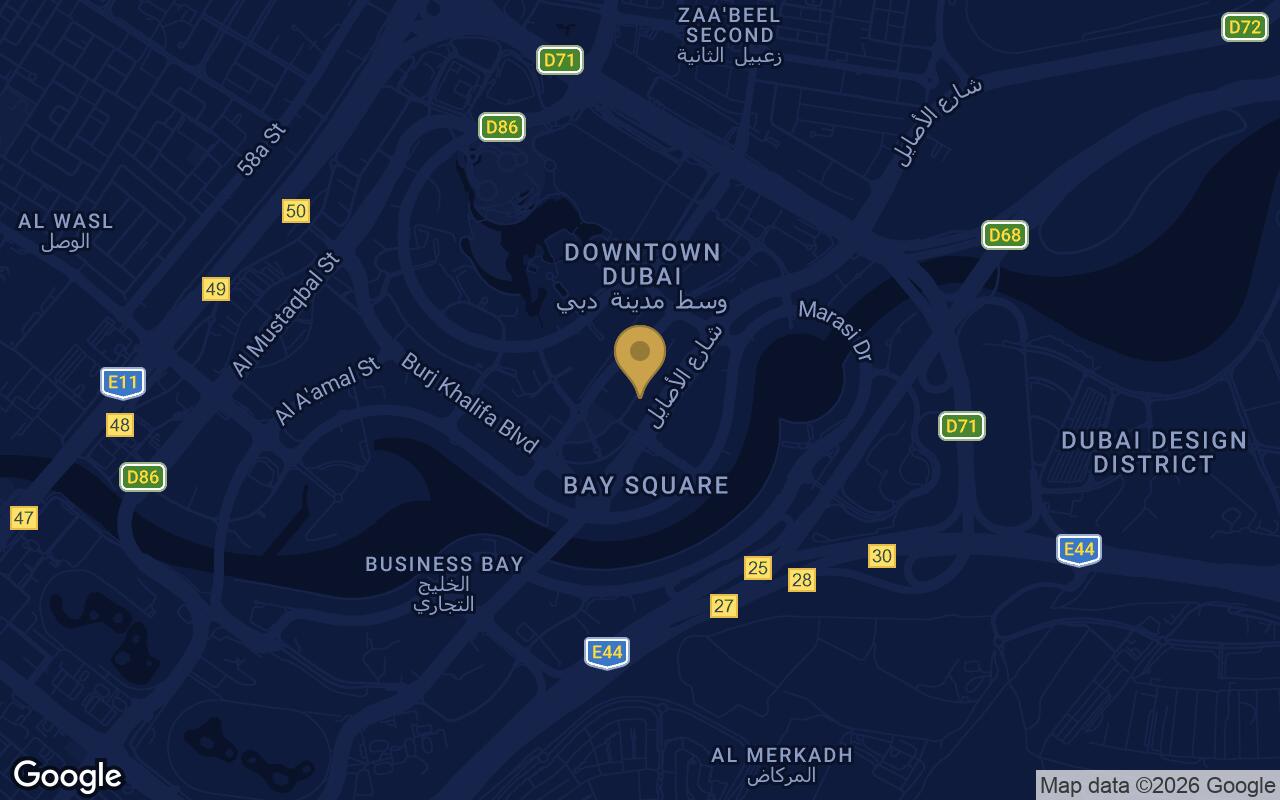 Map of Mercedes Benz Places by Binghatti in Downtown Dubai